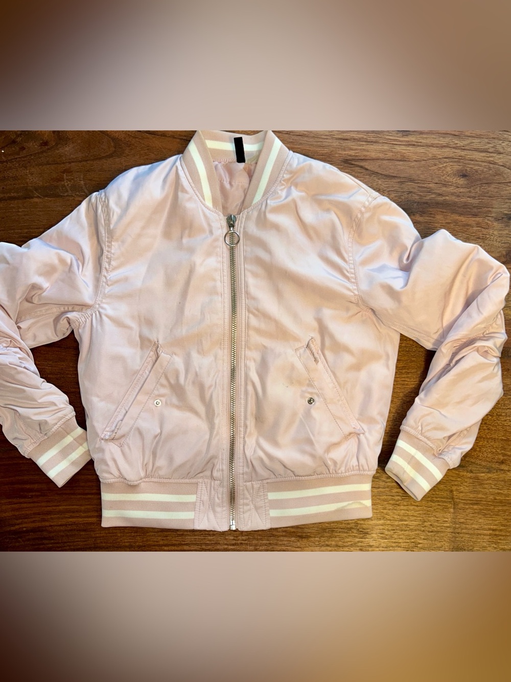 Divided by H&M Light Pink Bomber Jacket women's Size 6 Small EUR 36 see pictures